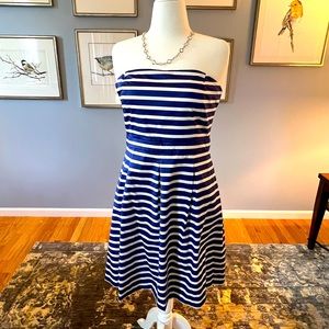 GAP NWT Blue and White Stripes Strapless Dress Size 14